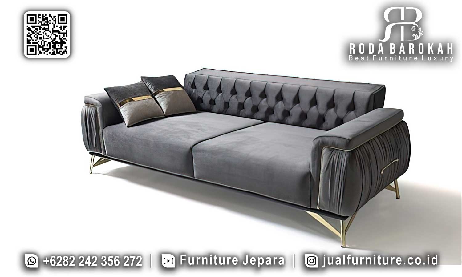 Sofa Ruang Tamu Modern Mewah Modena Kerajinan Jepara SMM-624