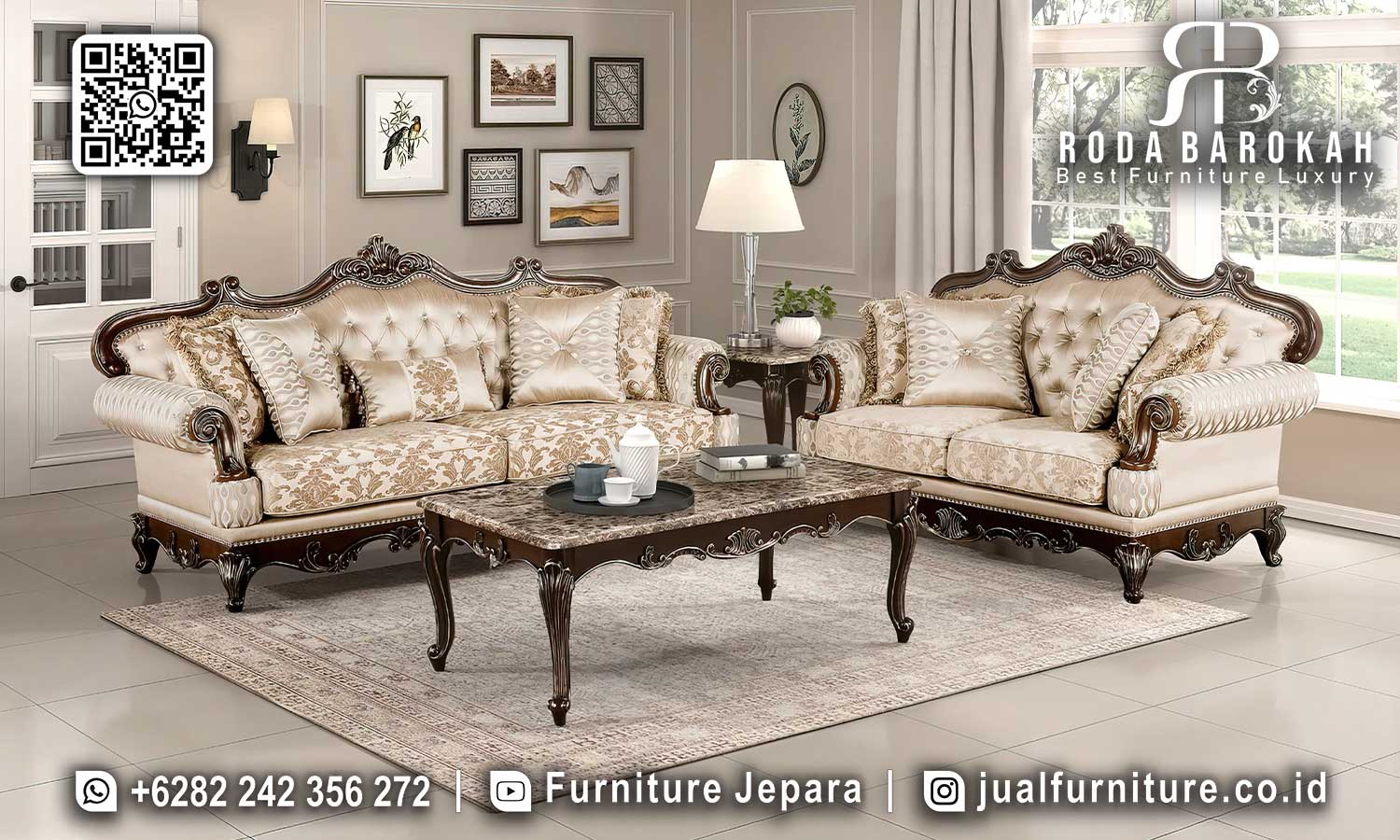 Sofa Tamu Jati Jepara Brescia Workshop Jepara STM-900