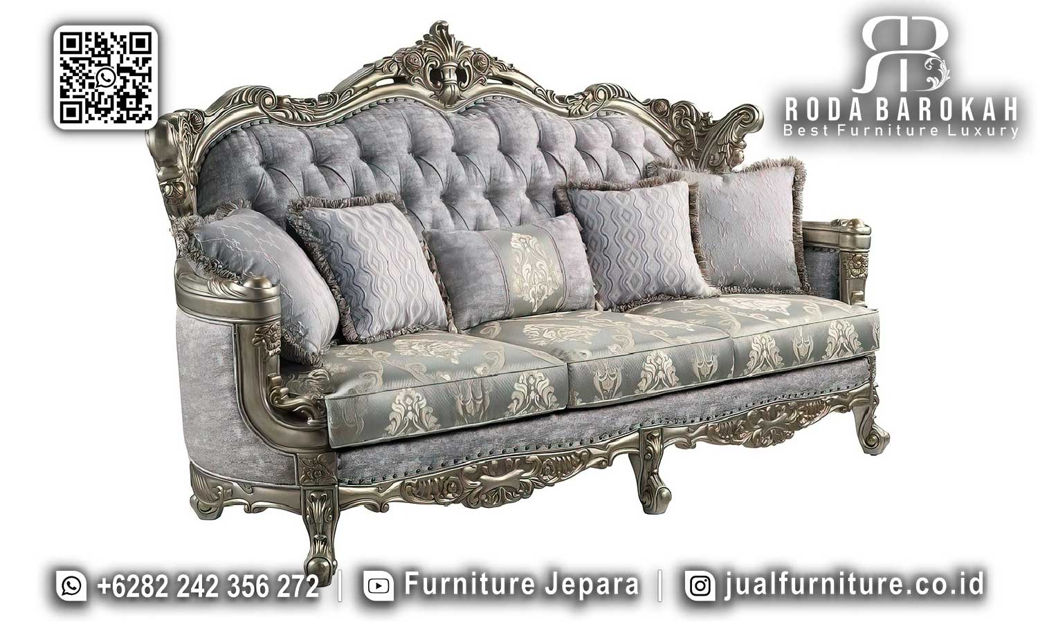 Sofa Tamu Klasik Mewah Jati Splendore Ukiran Jepara STM-928