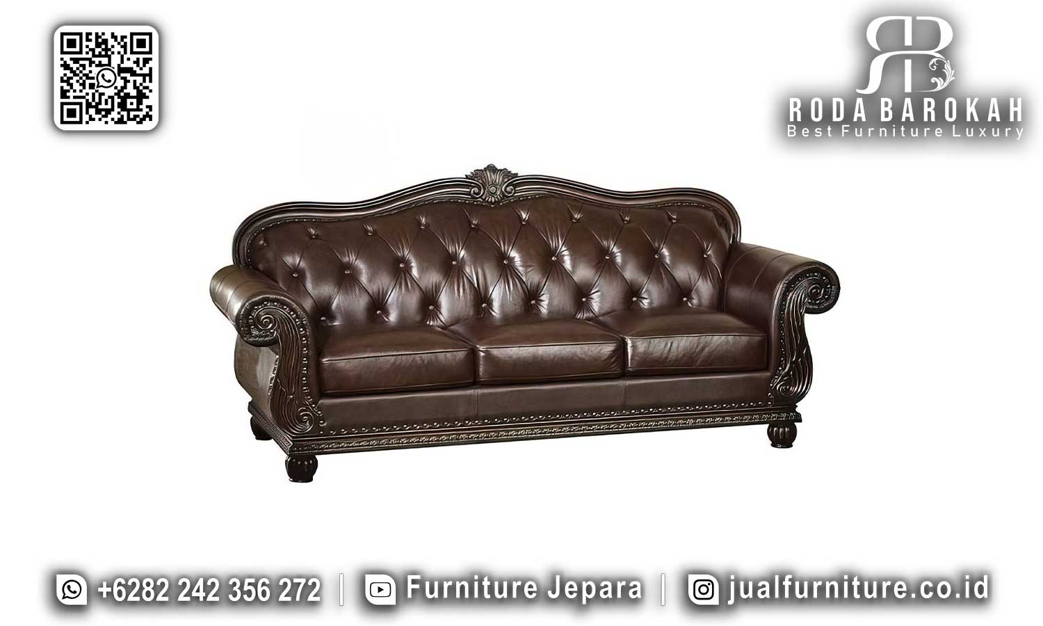 Sofa Tamu Kulit Mewah Brescia Stabil Kokoh STM-924