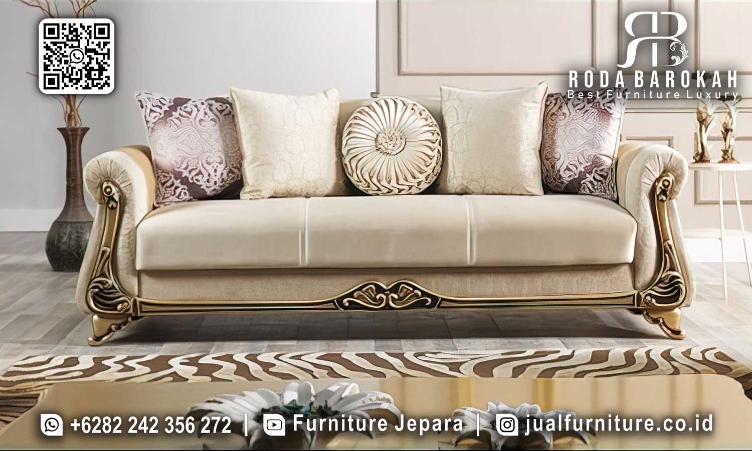 Sofa Tamu Mewah Chester Napoleon Klasik Antik SMM-623