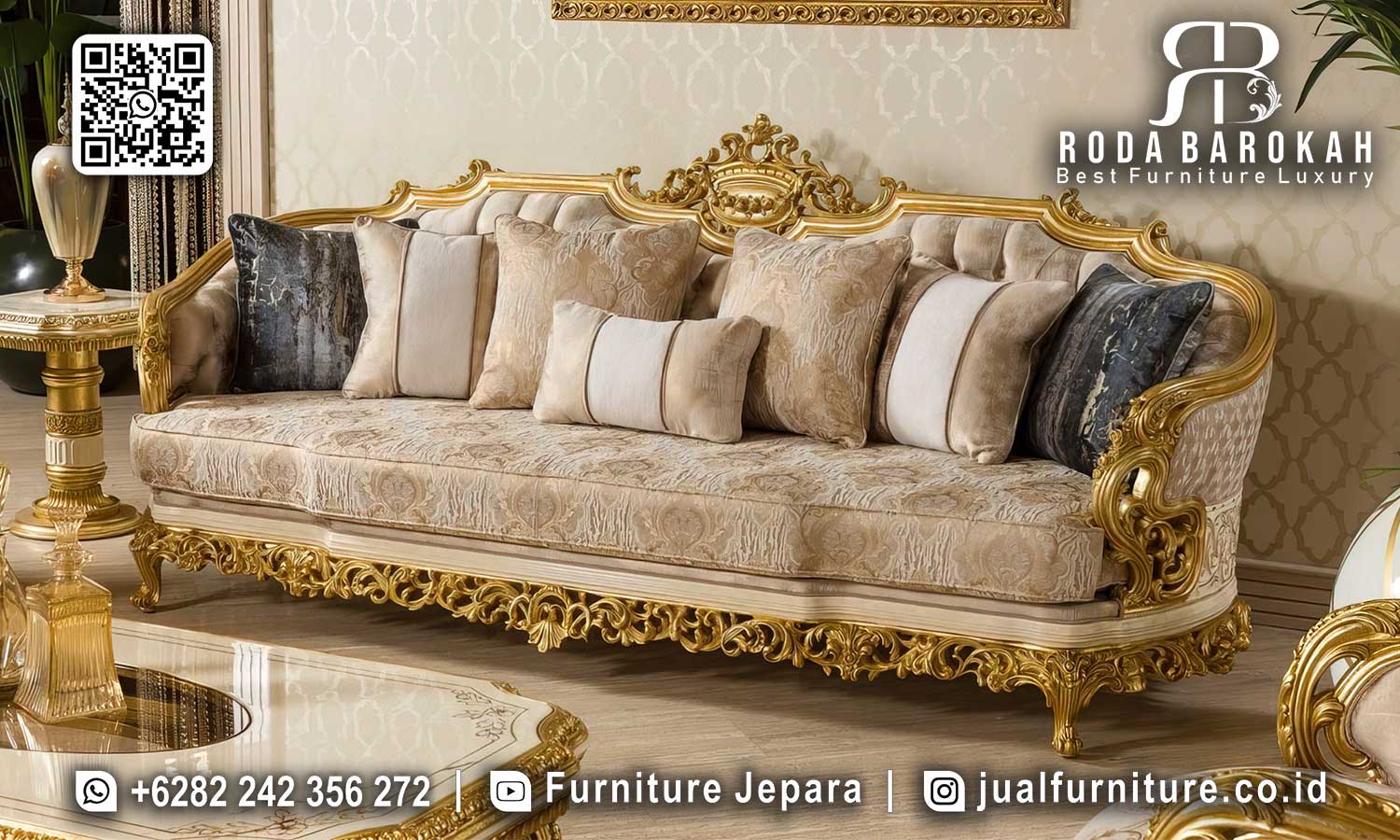Sofa Tamu Mewah Furniture Jepara Cordoba Rakitan Presisi STM-898