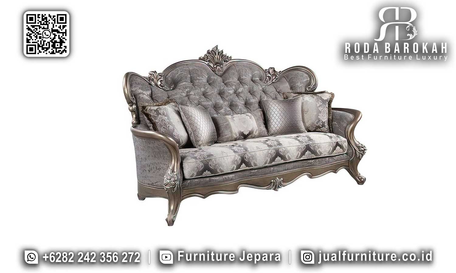 Sofa Tamu Mewah Terbaru Victoria Desain Antik STM-918