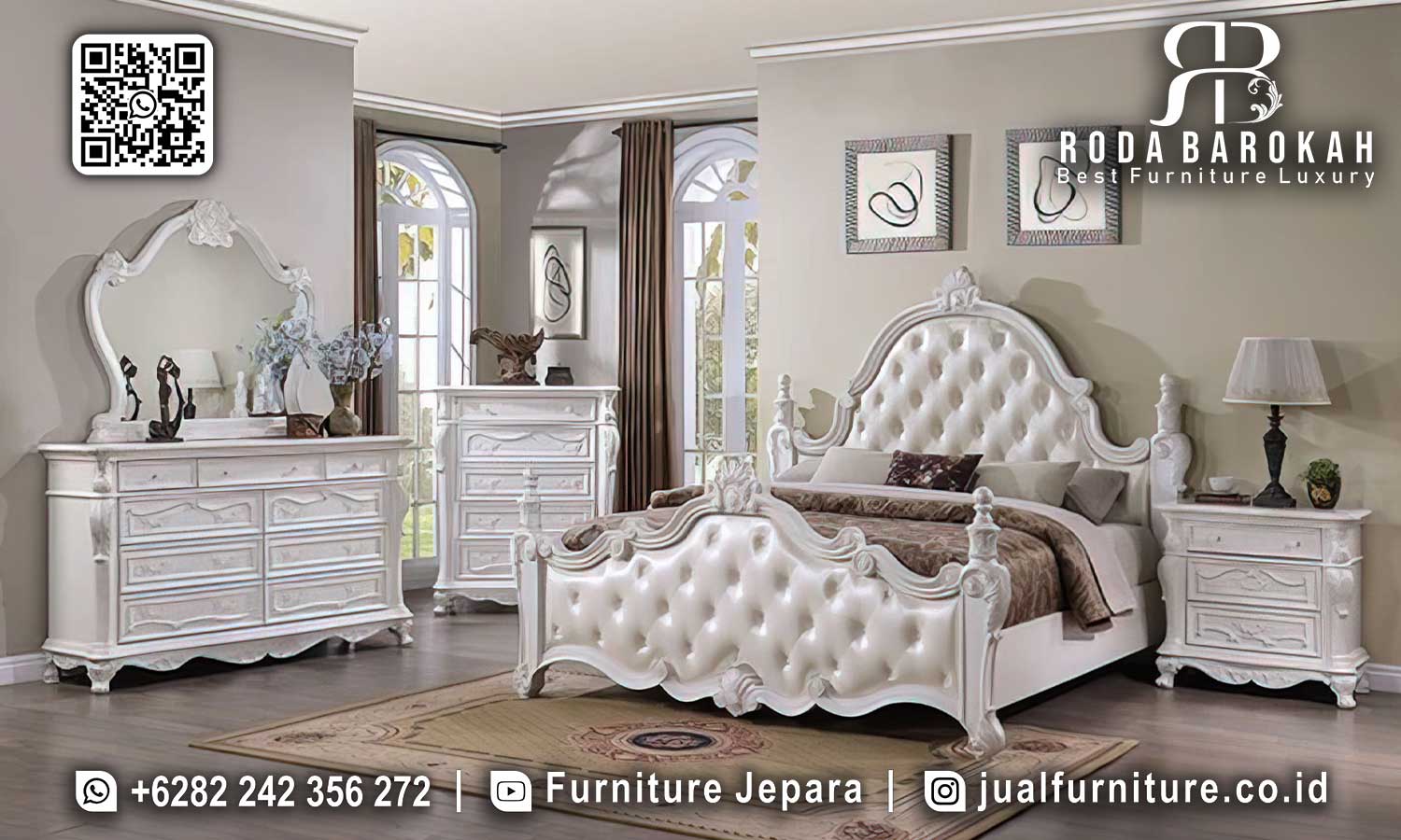 Tempat Tidur Mewah Klasik Perugia Anti Lembab STT-508