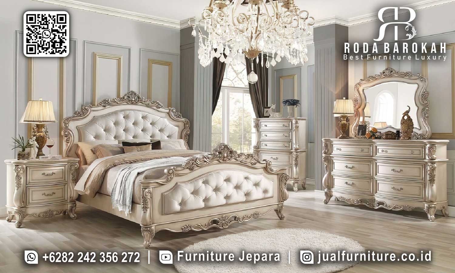 Tempat Tidur Mewah Noblesse Motif Klasik STT-496