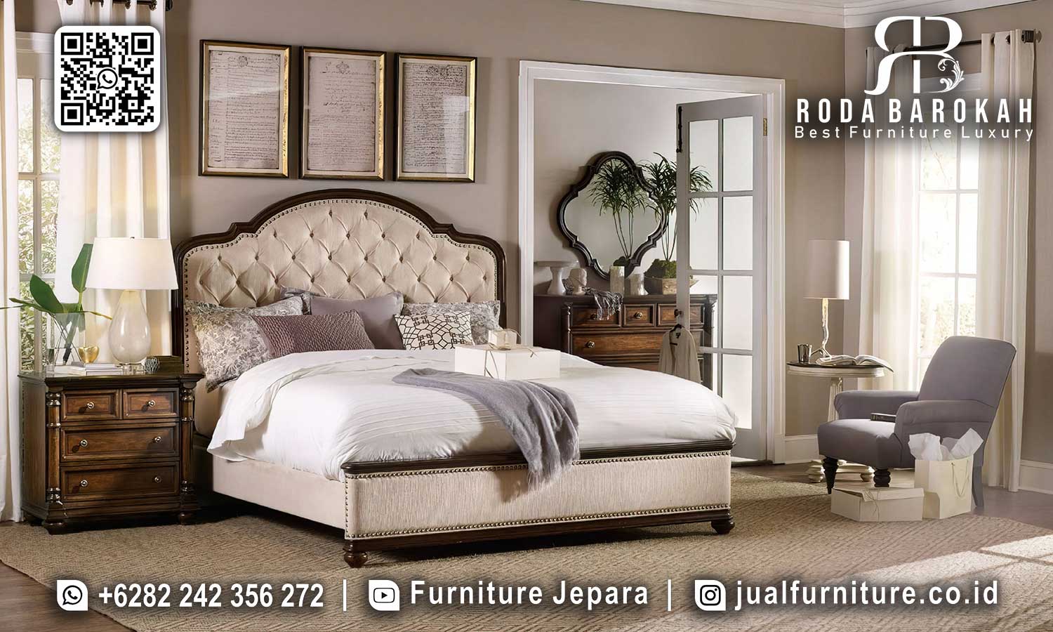Best Tempat Tidur Jati Vicenza Ukiran Detail STT-526