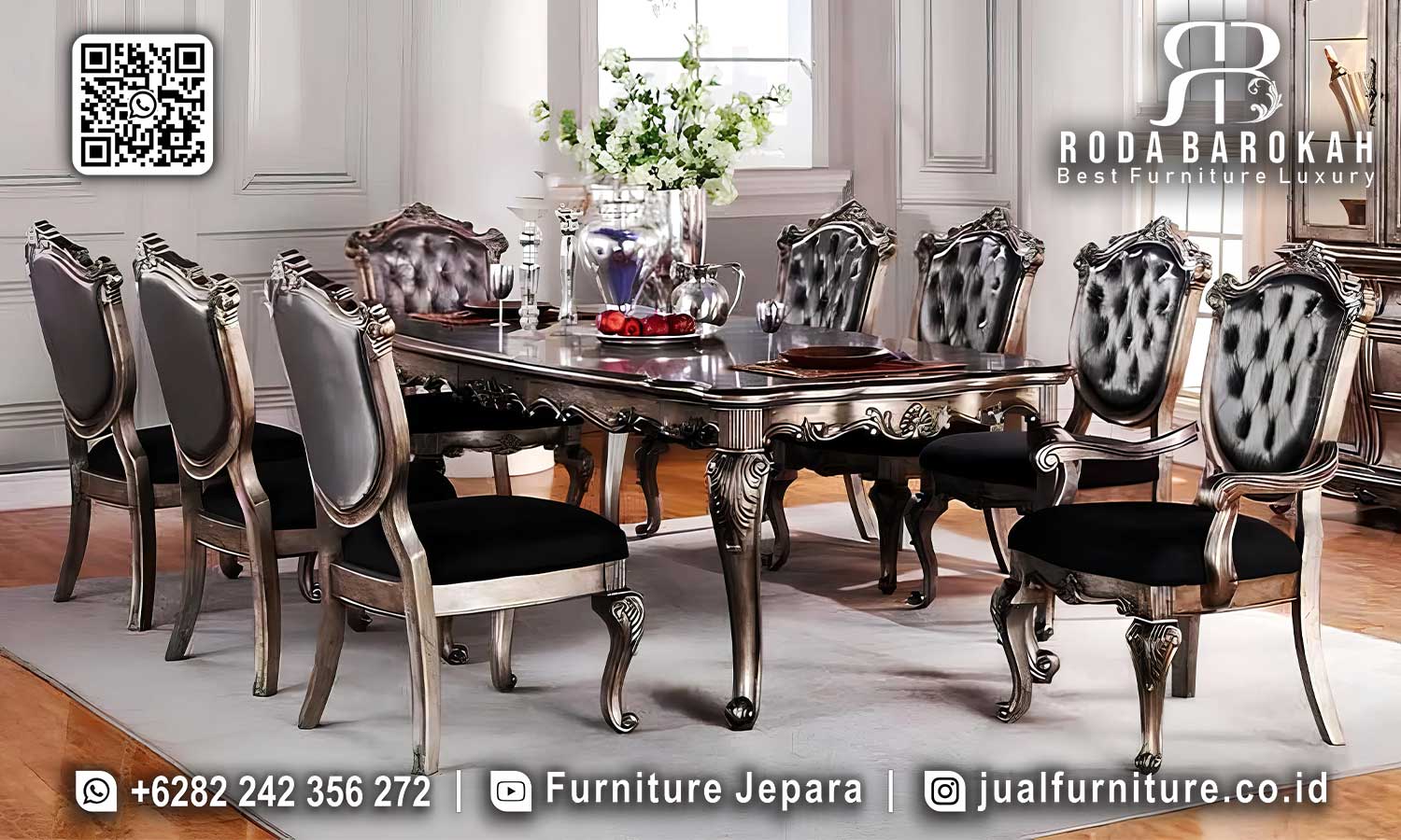 Jual Meja Makan Klasik Mewah Palazzo Anti Rayap SMM-618