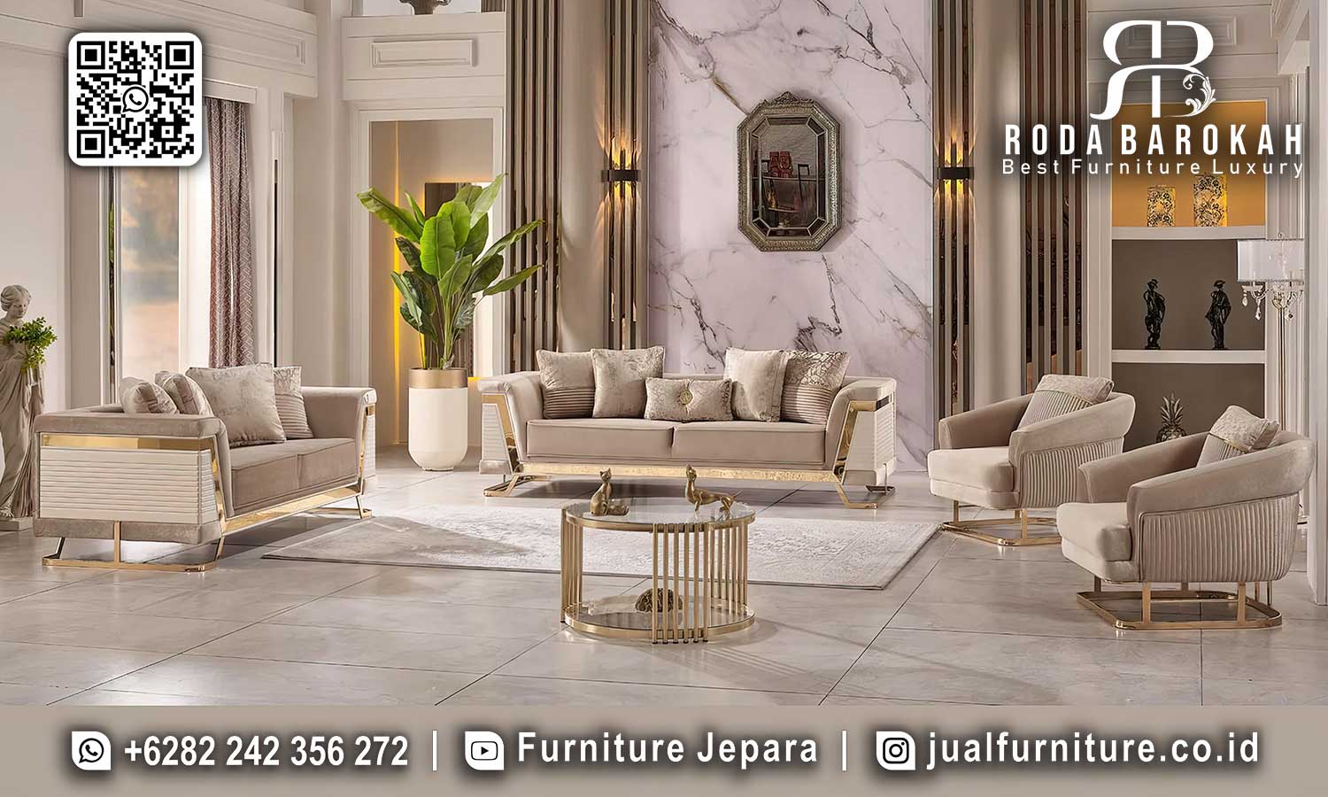 Jual Sofa Tamu Mewah Stainless Venesia Standar Ekspor STM-913