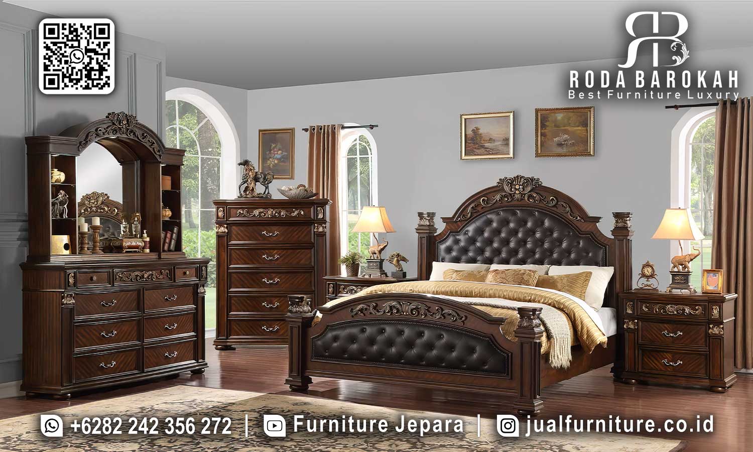 Jual Tempat Tidur Mewah Natural Prestige Rangka Kokoh STT-514