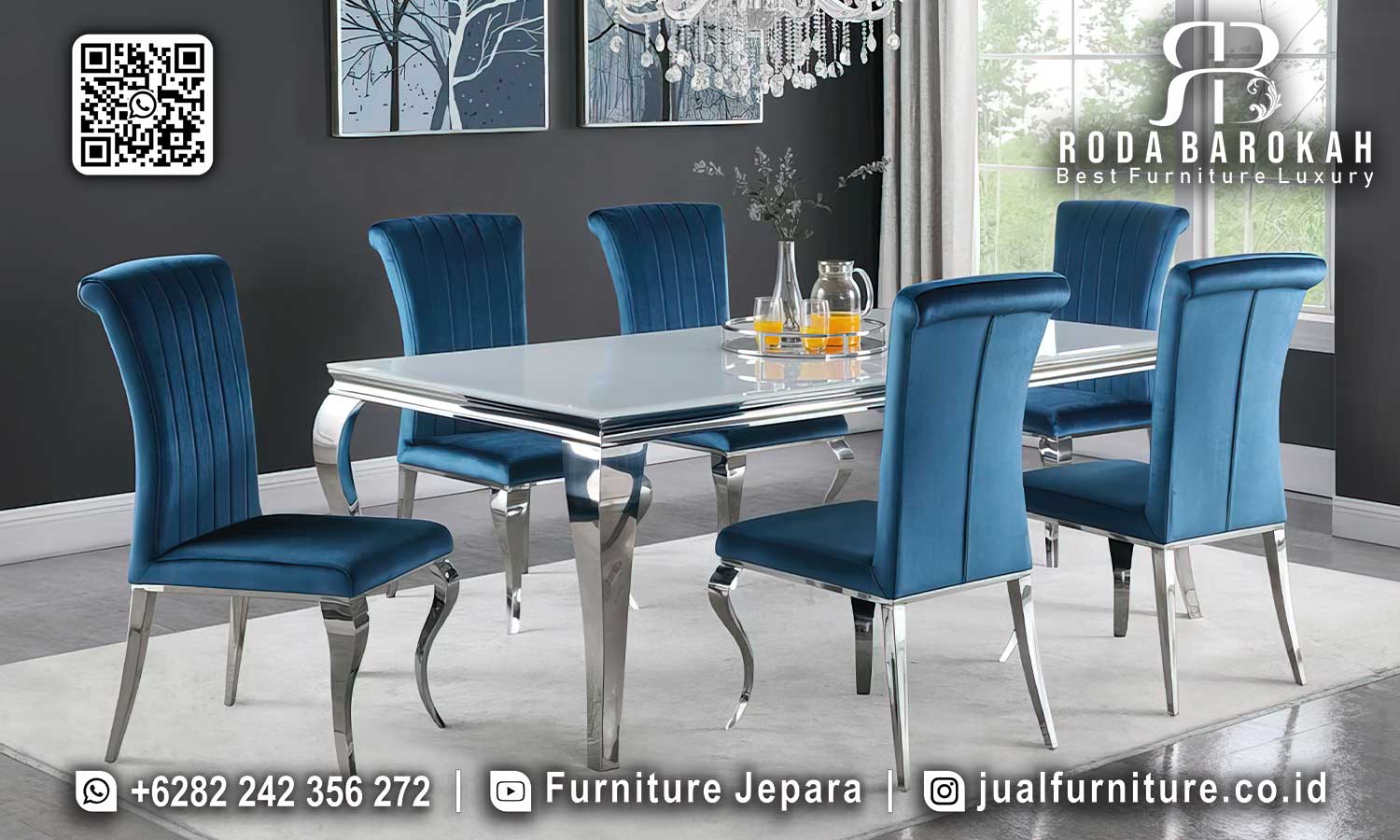 Meja Makan Minimalis Stainless Lusso Pengerjaan Halus SMM-630