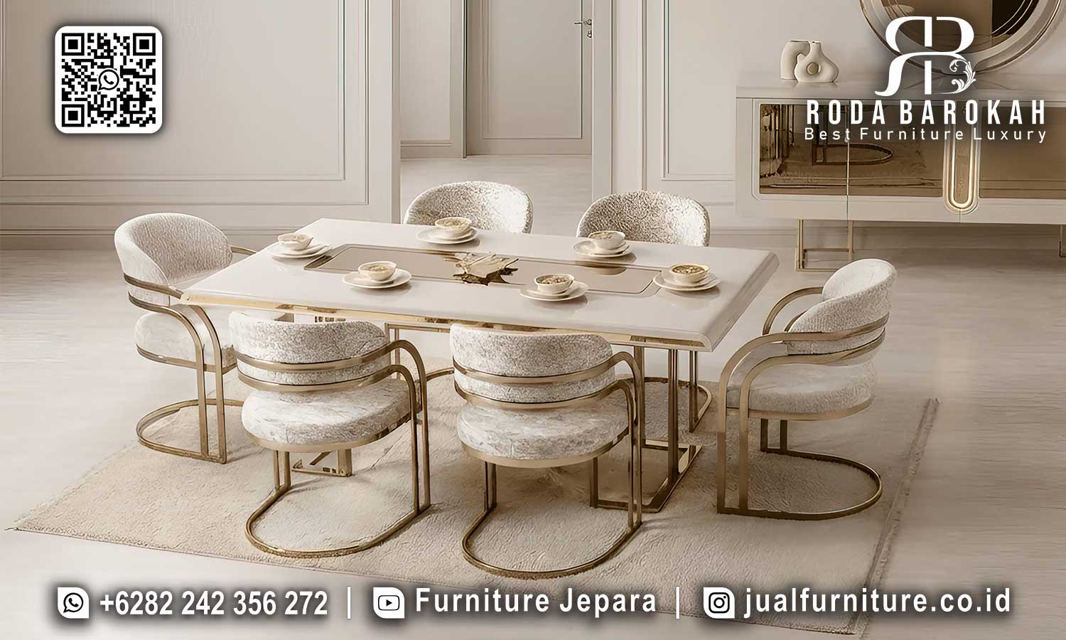 Meja Makan Stainless Modern Castello Sentuhan Elegan SMM-635