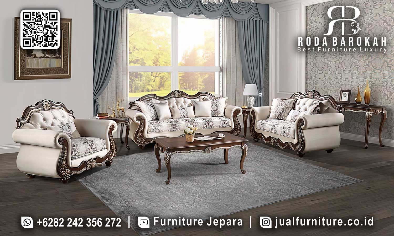 Model Sofa Tamu Mewah Jati Lucca Stabil Kokoh STM-930