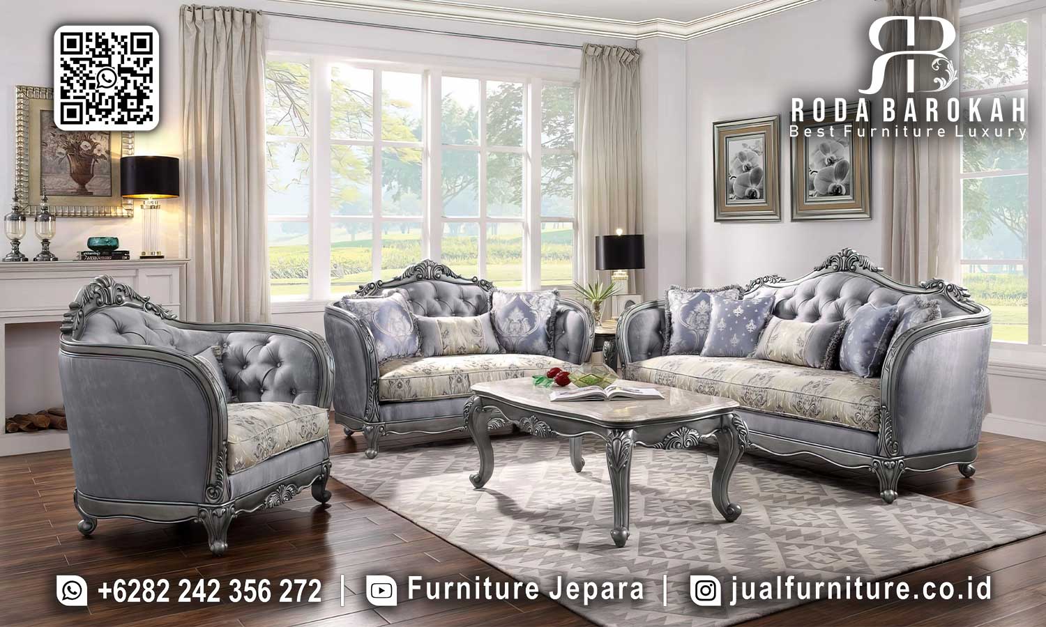 Model Sofa Tamu Mewah Sevilla Desain Berdetail STM-919