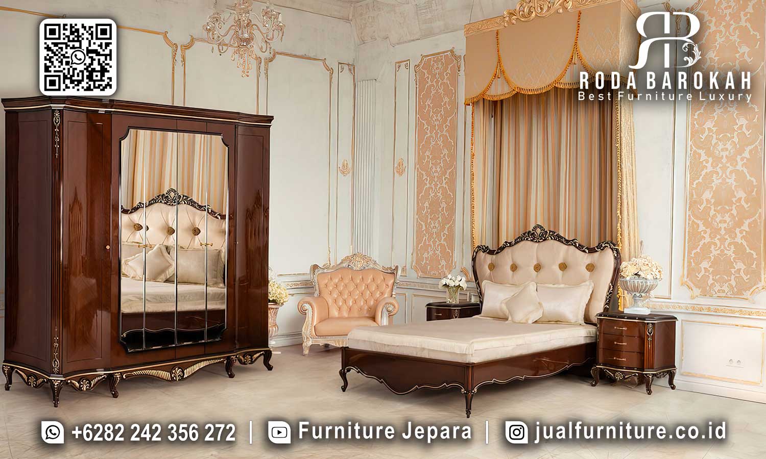 Set Kamar Tidur Mewah Jati Positano STT-487, hadir dengan desain antik dan material berkualitas, sempurna untuk gaya dekorasi luxury Anda.