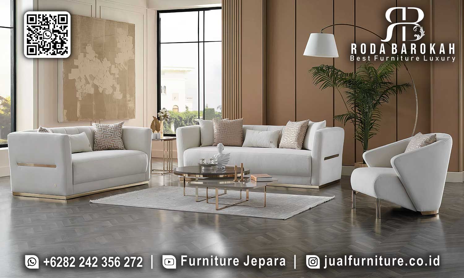 Set Sofa Tamu Mewah Stainless Napoleon Kesan Refined STM-914
