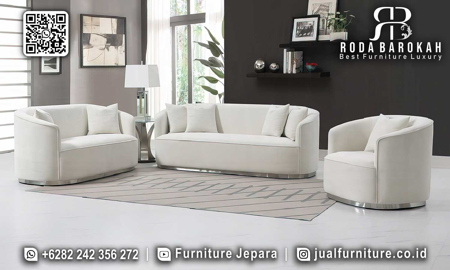 Set Sofa Tamu Minimalis Modern Positano Desain Refined STM-917