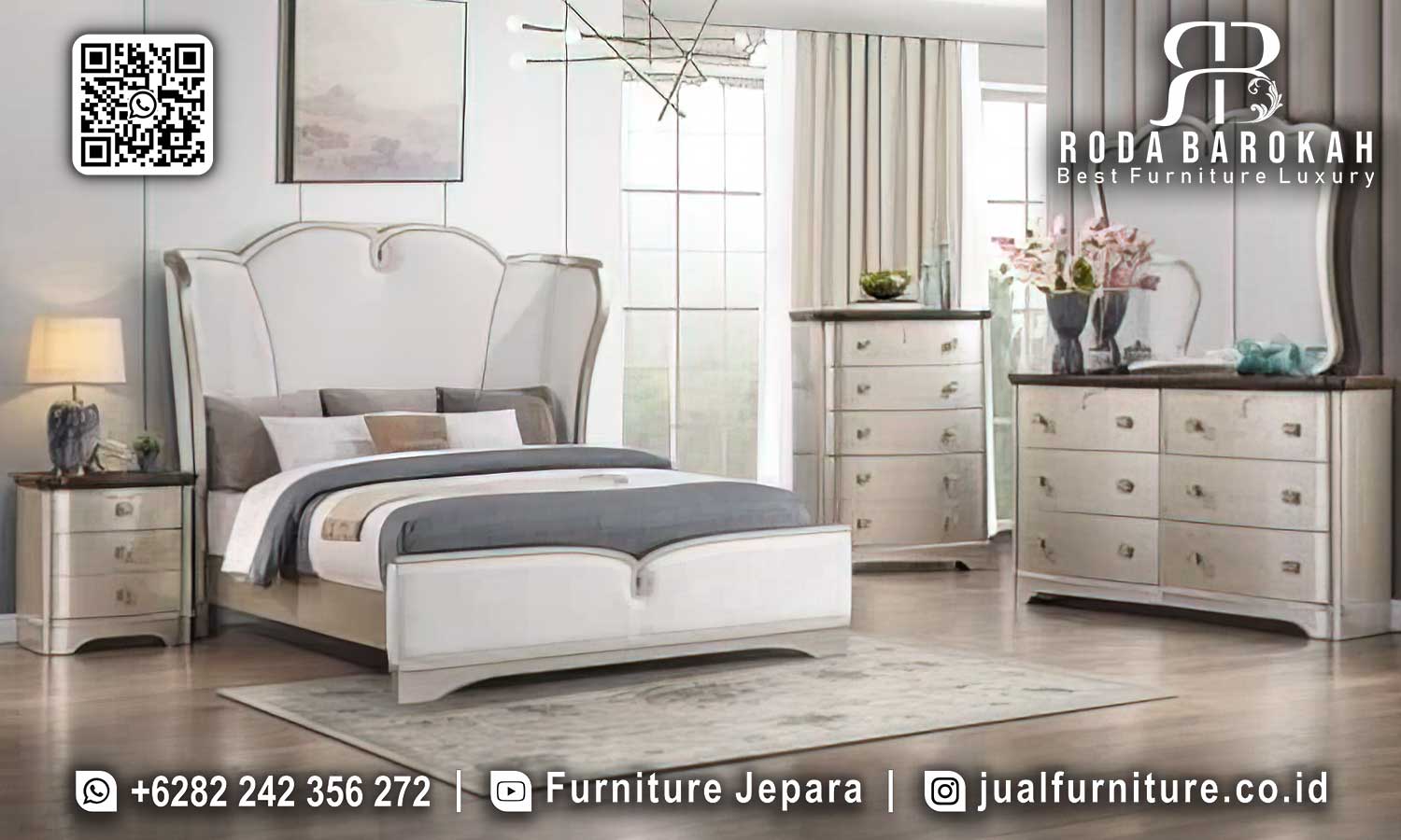 Set Tempat Tidur Minimalis Mewah Magnifico Pahatan Detail STT-517
