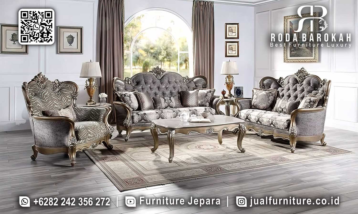 Sofa Mewah Jepara Klasik Bellezza Nuansa Elegan STM-901