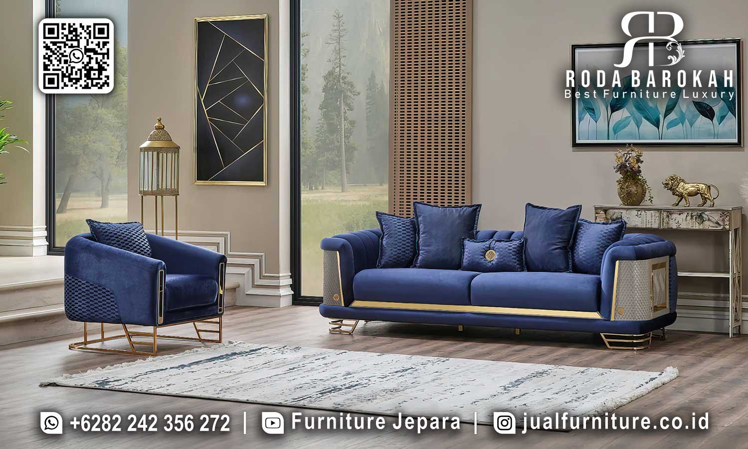 Sofa Stainless Mewah Ruang Tamu Versailles Sentuhan Klasik STM-912