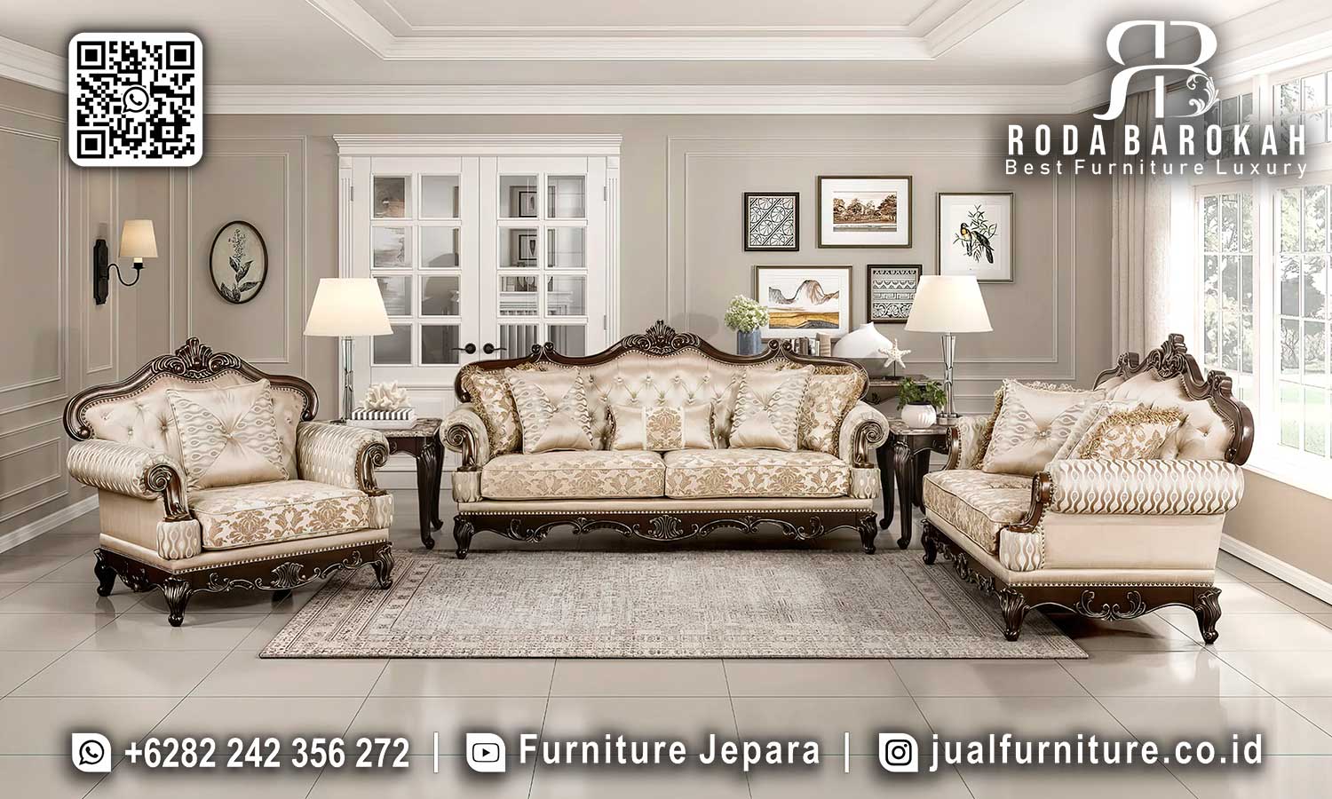 Sofa Tamu Jati Jepara Brescia Workshop Jepara STM-900