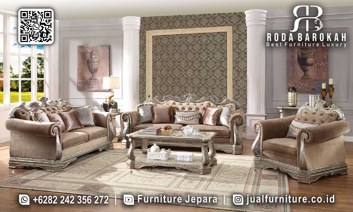 Sofa Tamu Mewah Terbaru Louis Sentuhan Klasik STM-920