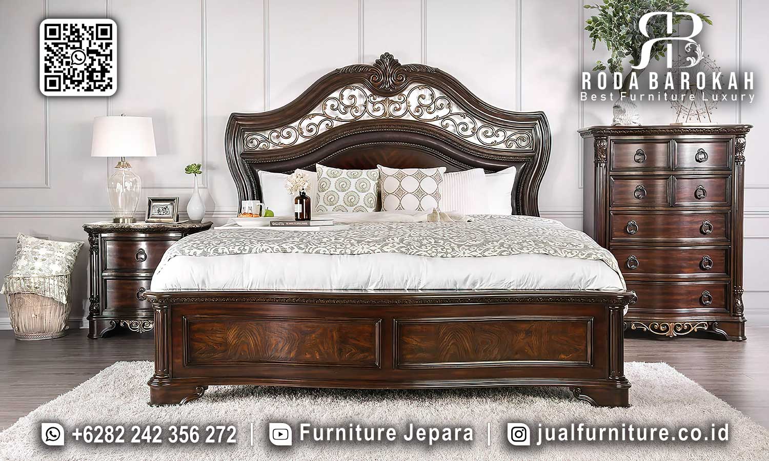 Tempat Tidur Jati Jepara Eleganza Relief Halus STT-500