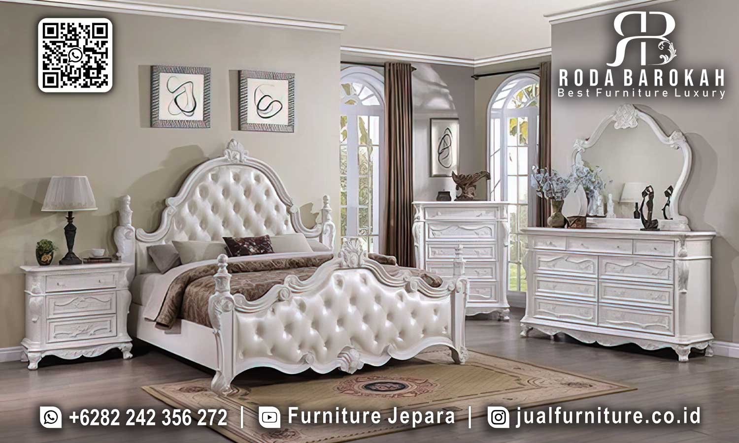 Tempat Tidur Mewah Klasik Perugia Anti Lembab STT-508