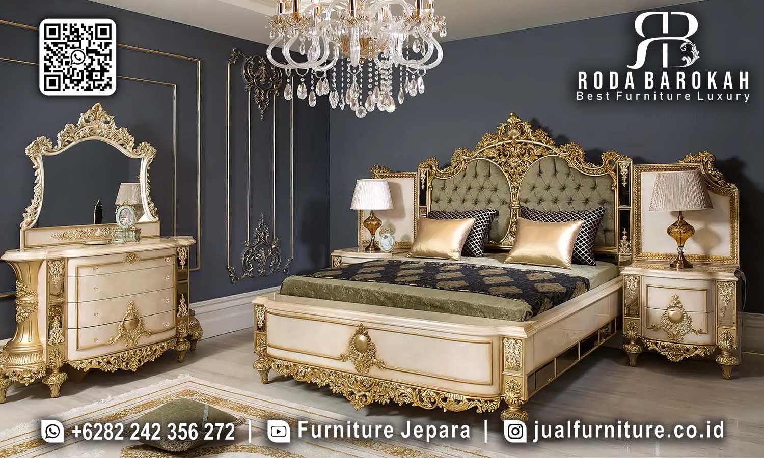 Tempat Tidur Mewah Klasik Positano Ornamen Klasik STT-520