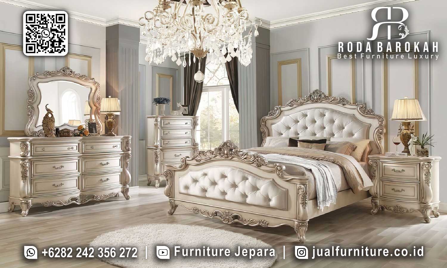 Temukan keanggunan dengan Tempat Tidur Mewah Noblesse STT-496 dari kayu jati, sempurna untuk kamar tidur Anda. Pesan sekarang!