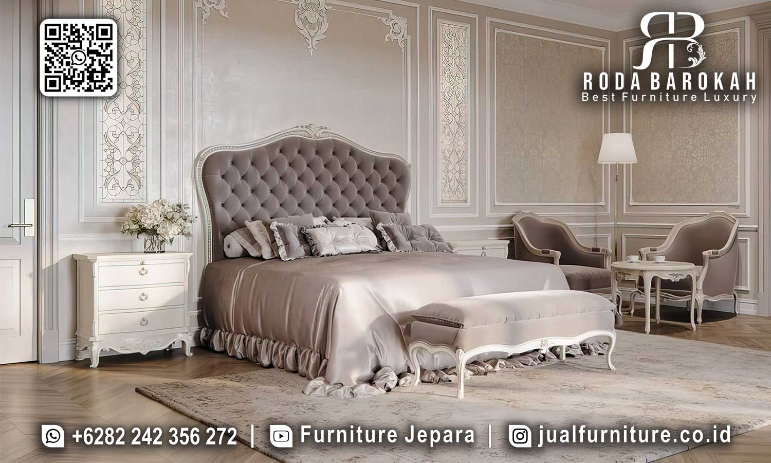 Tempat Tidur Mewah Siena Ornamen Elegan STT-480