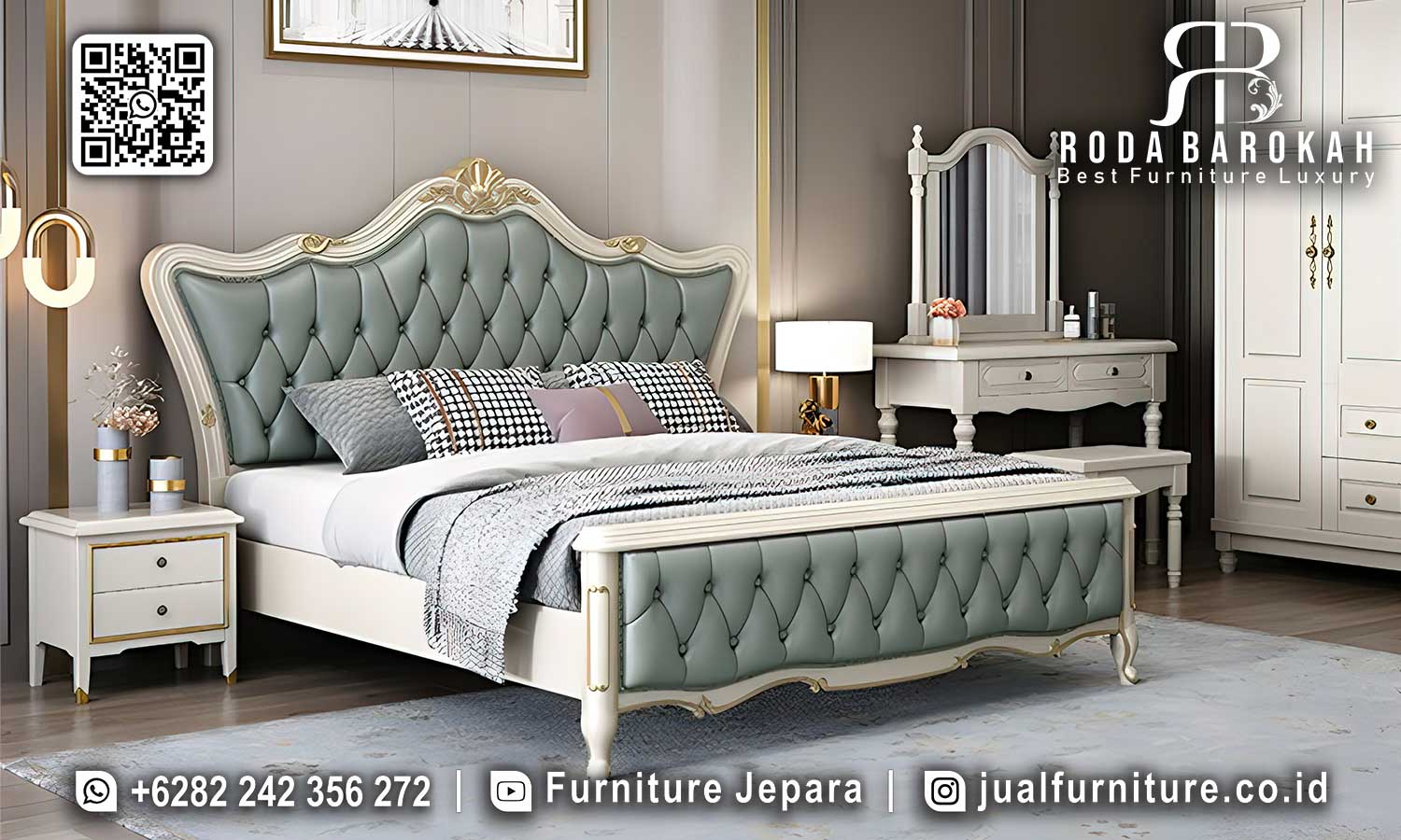 Ciptakan nuansa elegan dengan Tempat Tidur Mewah Sovrano dari kayu jati. Pesan sekarang untuk rumah yang lebih bergaya!