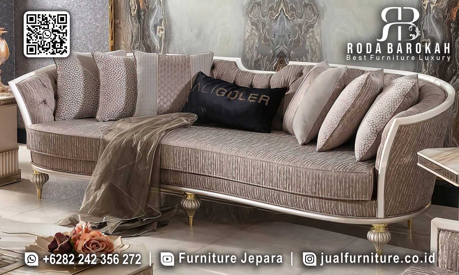 Jual Sofa Tamu Mewah Jepara Florence Antik Elegan STM-986