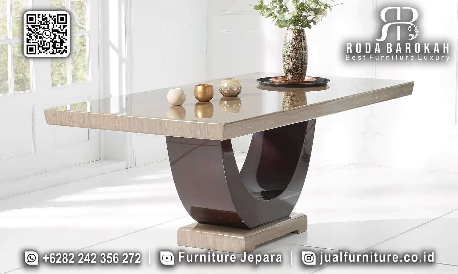 Meja Makan Jati Klasik Castello Nuansa Timeless SMM-679