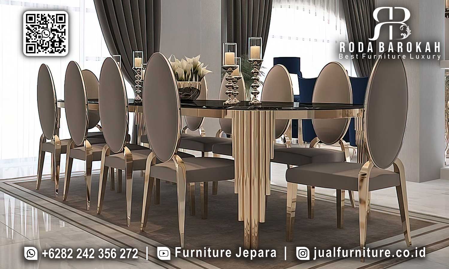 Meja Makan Stainless Terbaru Ferrara Kesan Elegan SMM-720