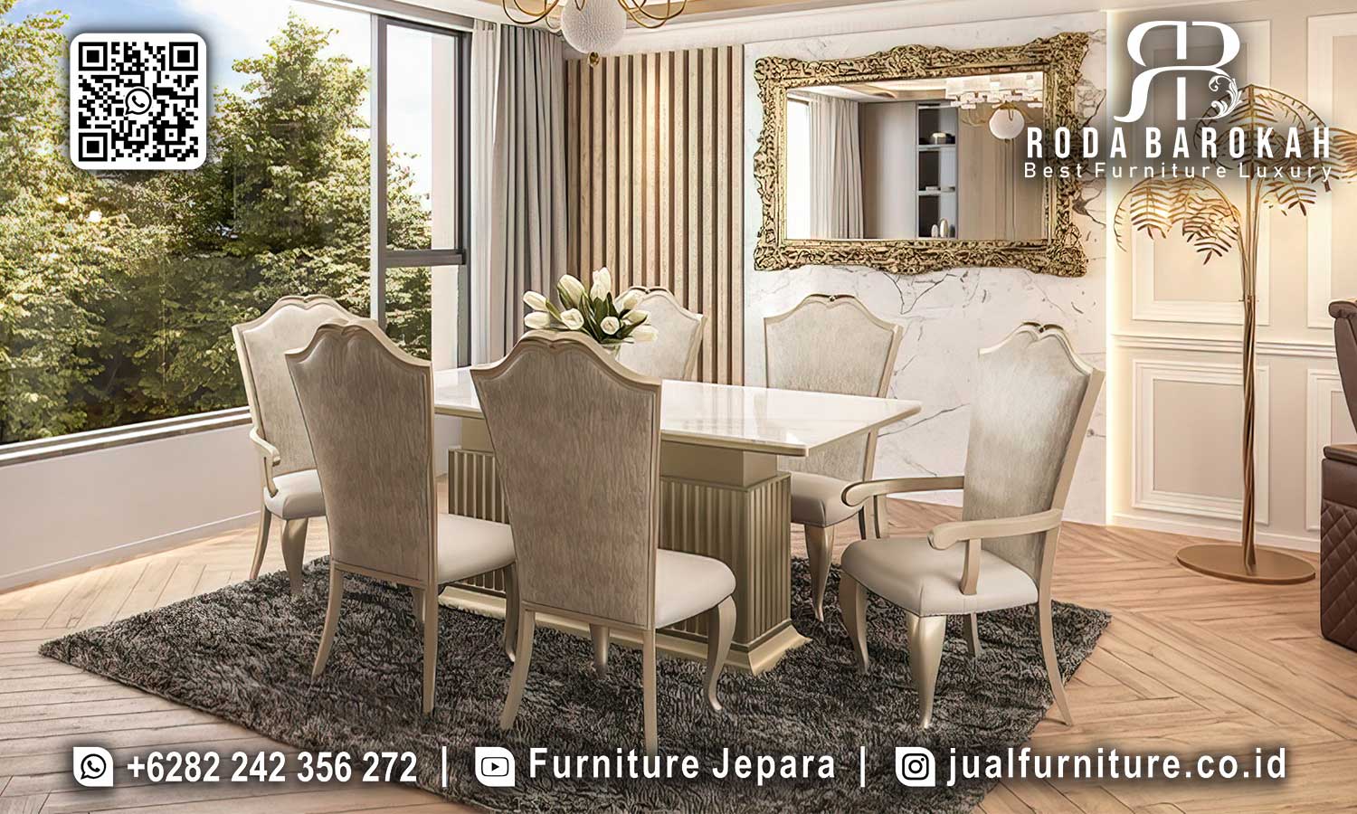 Model Meja Makan Klasik Santorini Kesan Elegan SMM-690