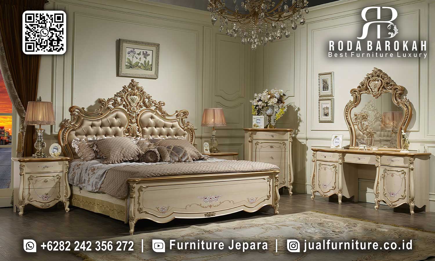 Model Set Kamar Tidur Mewah Medici Kualitas Pengerjaan STT-557