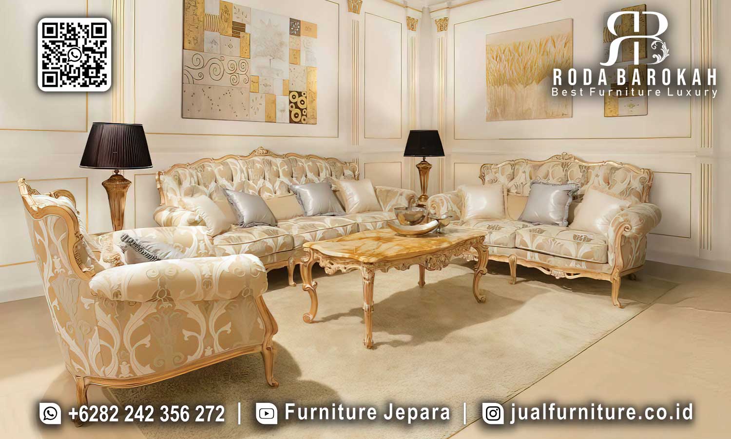 Model Sofa Tamu Mewah Amalfi Sentuhan Antik STM-938