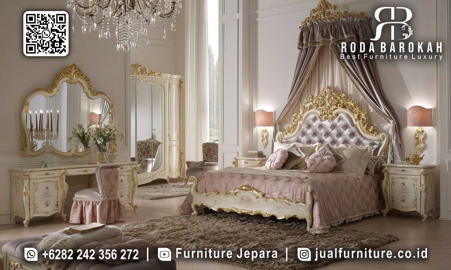 Model Tempat Tidur Mewah Klasik Modena Mudah Dirawat STT-539