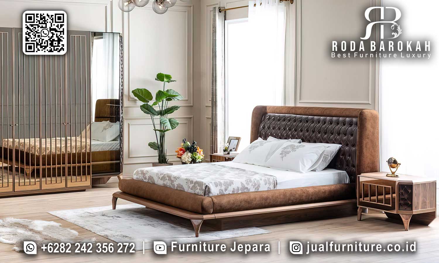 Model Tempat Tidur Mewah Modern Verona Motif Klasik STT-551