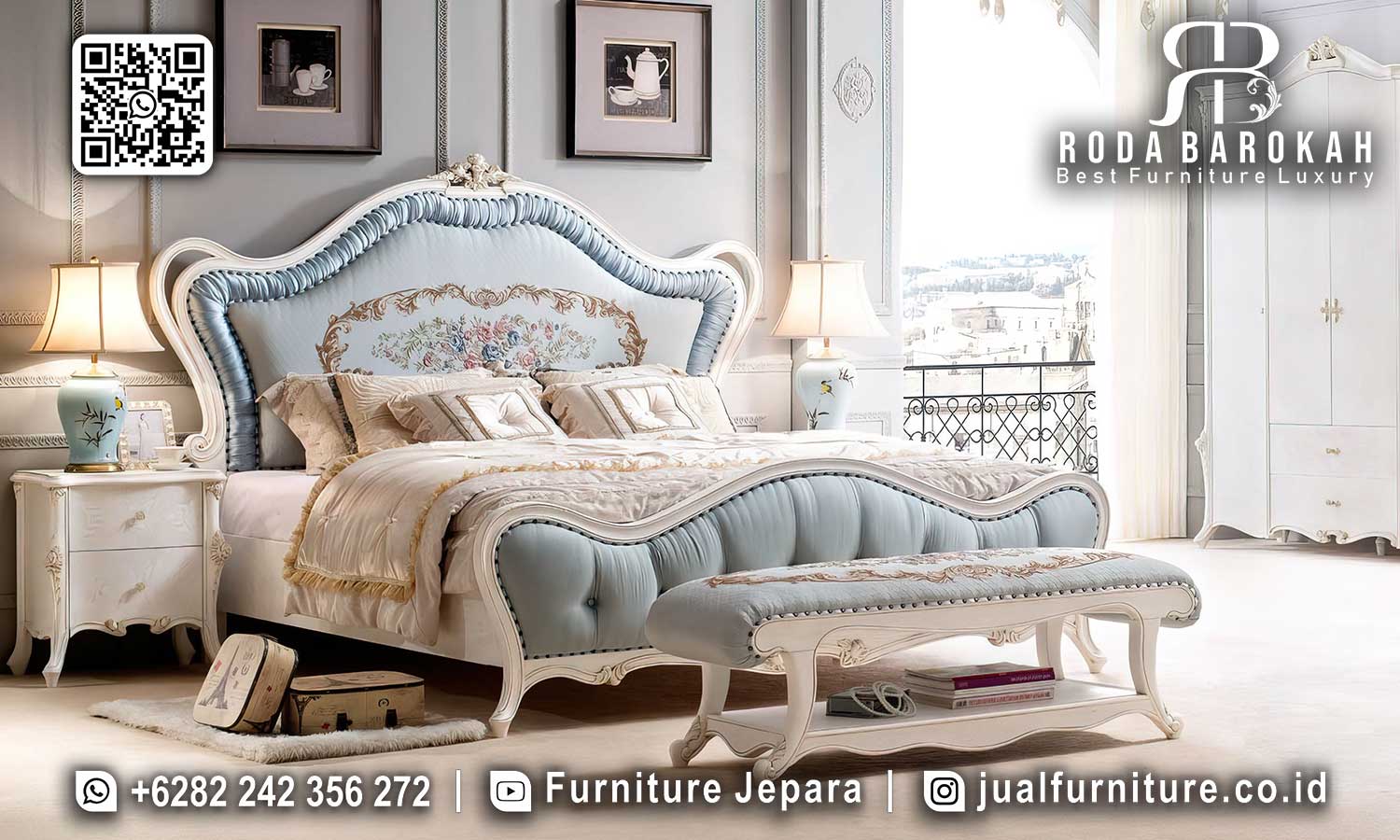 Set Kamar Tidur Klasik Mewah Casablanca Craftsmanship Jepara STT-560