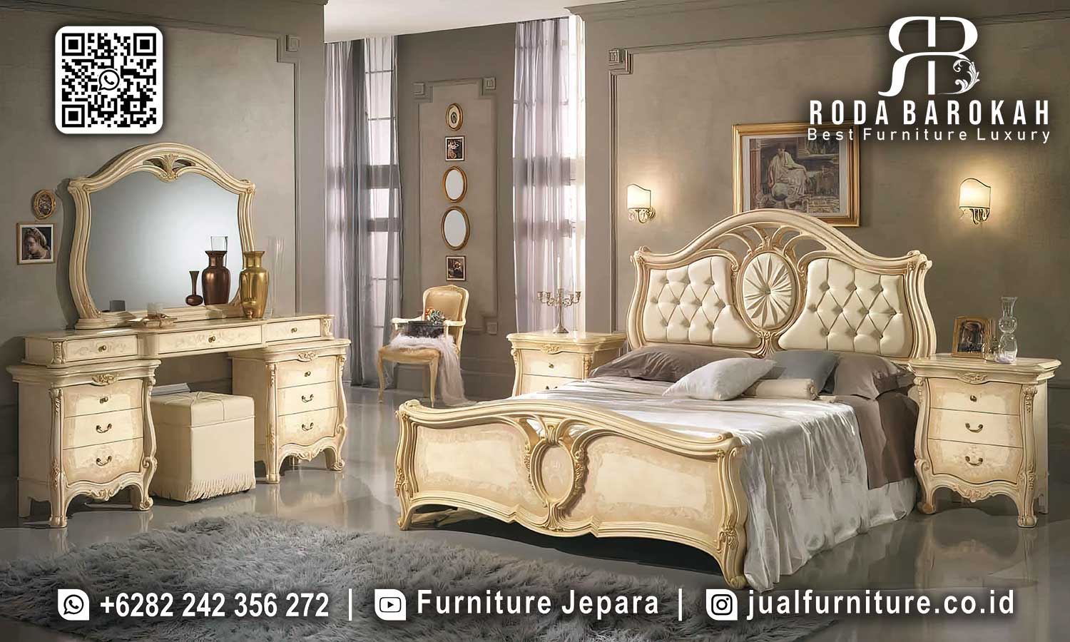 Set Kamar Tidur Mewah Ganesa Sevilla Seniman Jepara STT-570