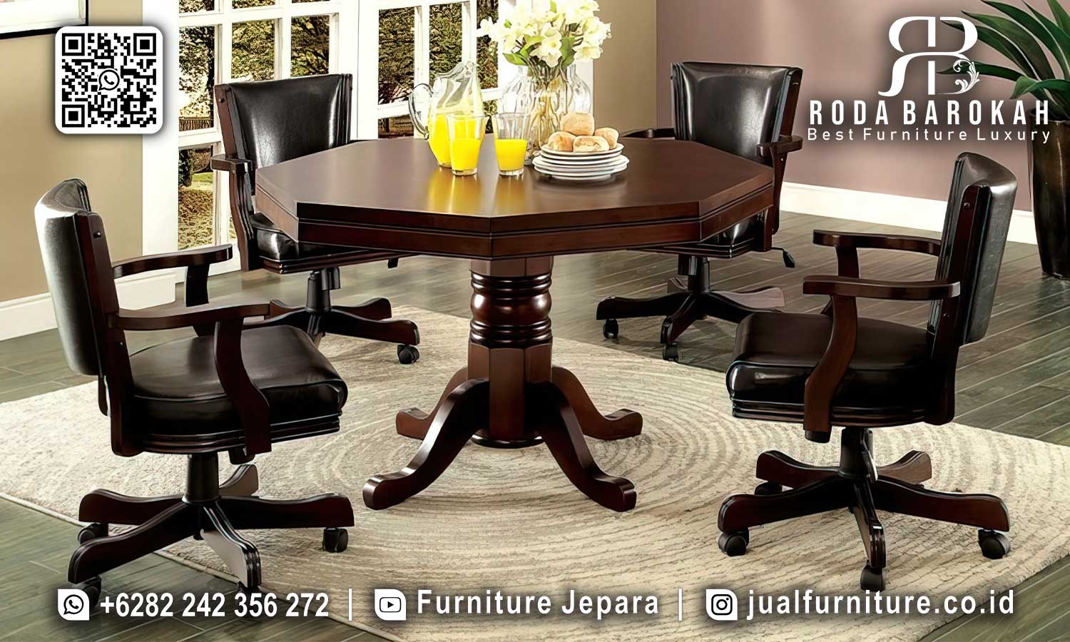 Set Meja Makan Mewah Victoria Desain Refined SMM-675