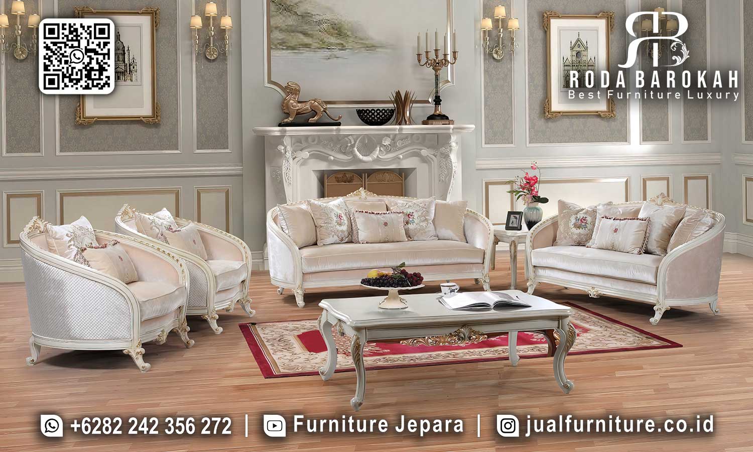Set Sofa Klasik Mewah Ukir Victoria Motif Klasik STM-973