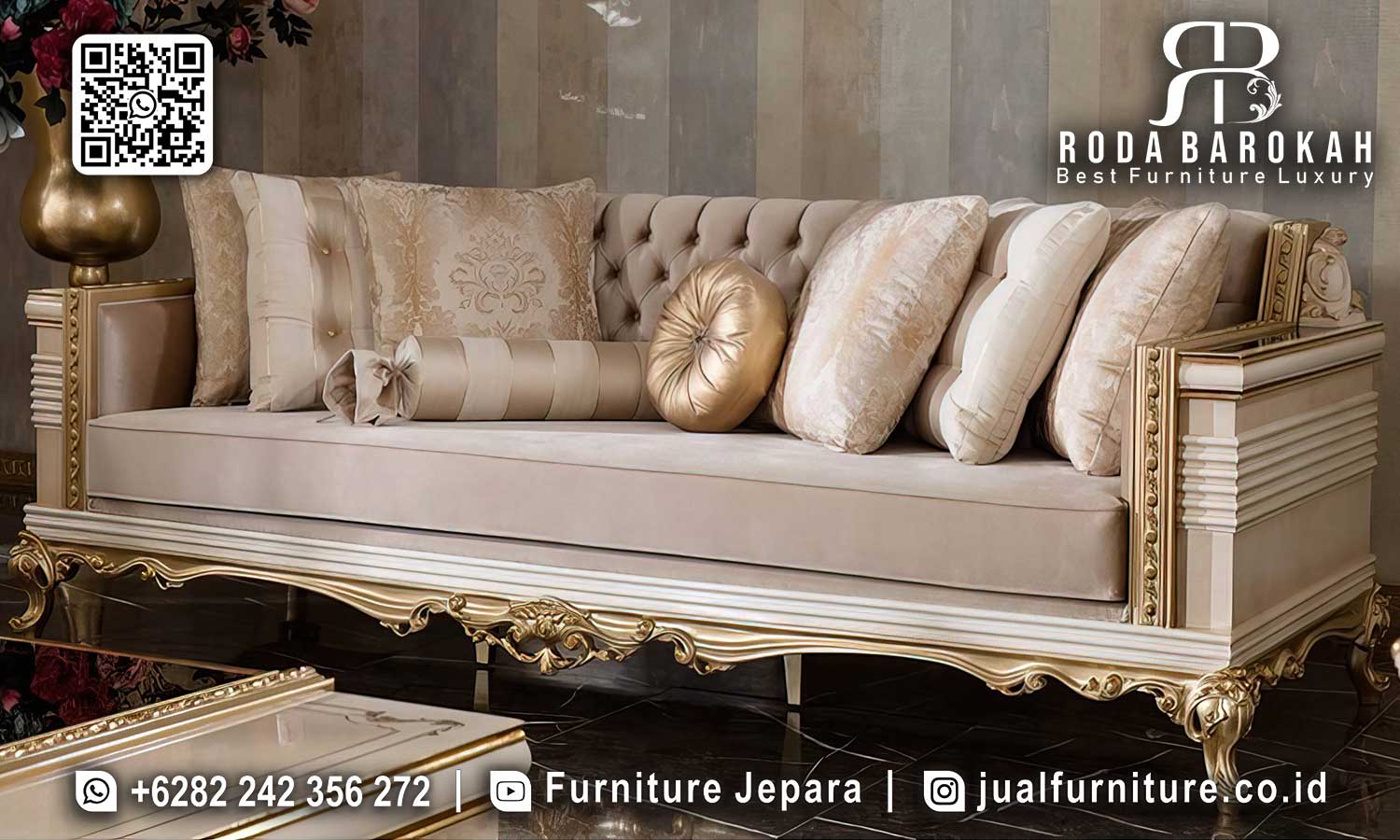 Set Sofa Mewah Ukir Jepara Granada Anti Rayap STM-985
