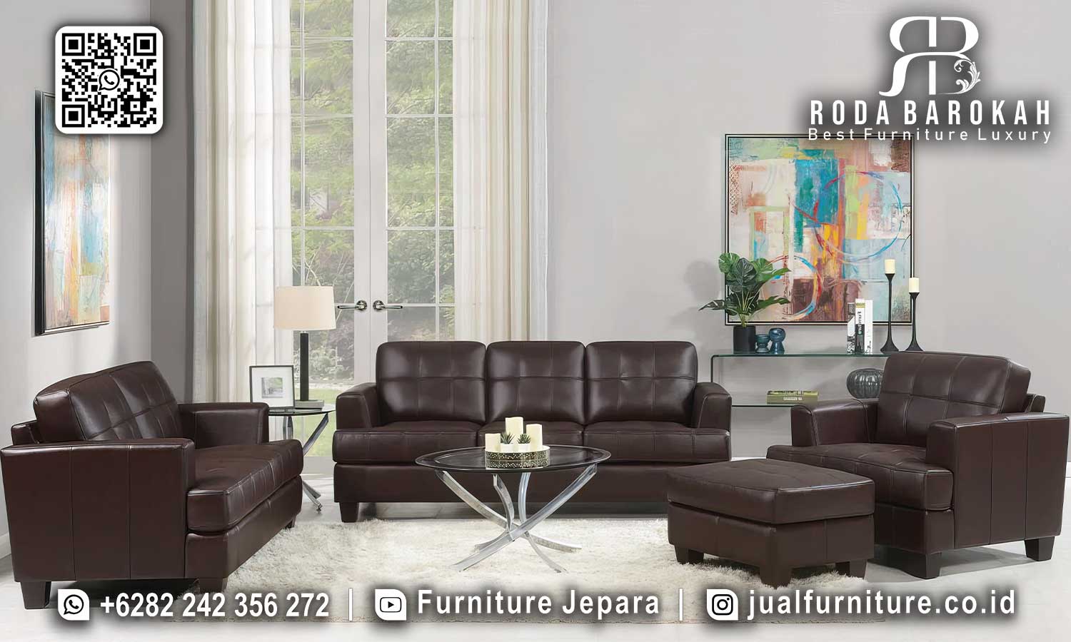 Set Sofa Tamu Mewah Kulit Castello Produk Terjamin STM-960