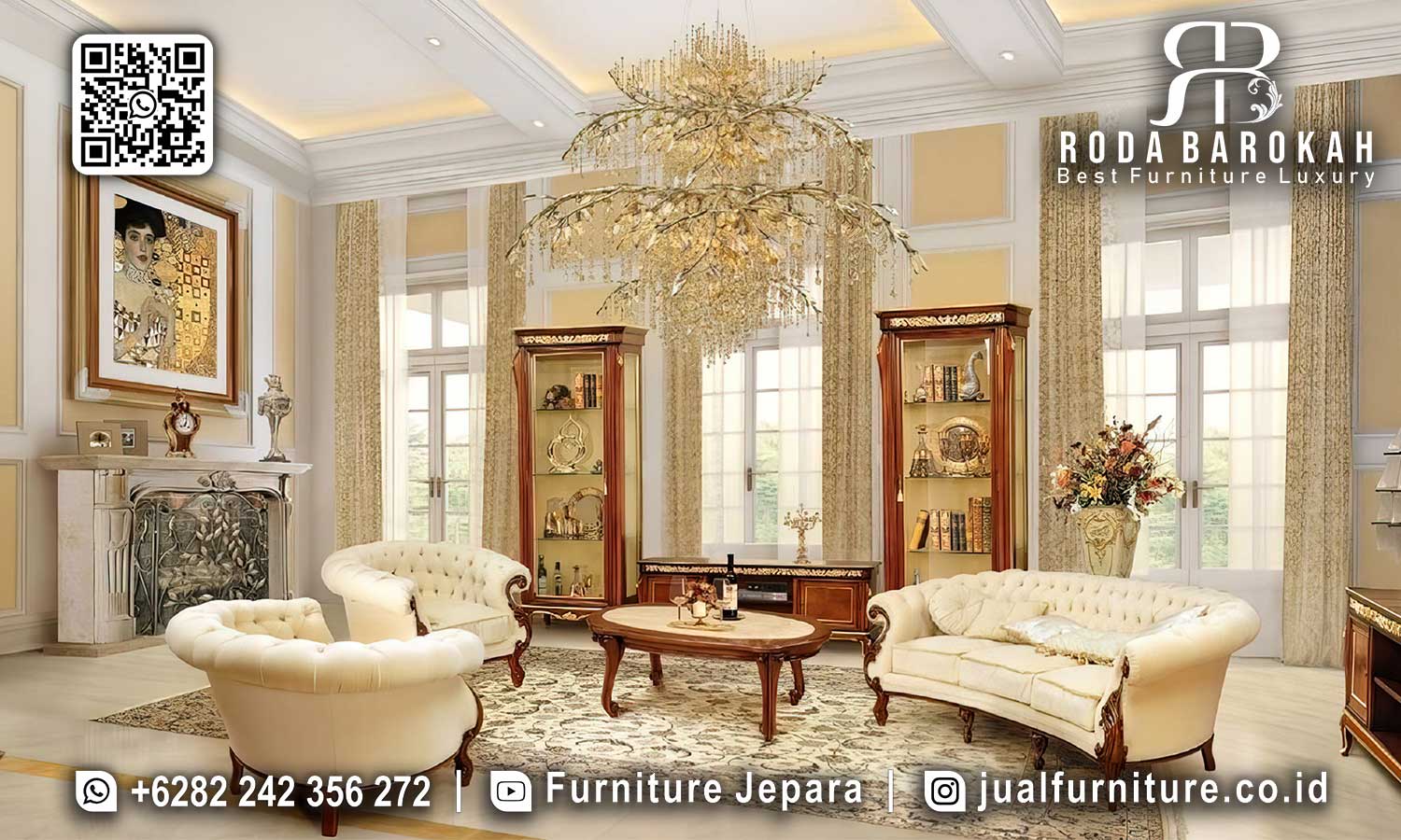 Sofa Tamu Mewah Jati Natural Casablanca Kokoh Kuat STM-947