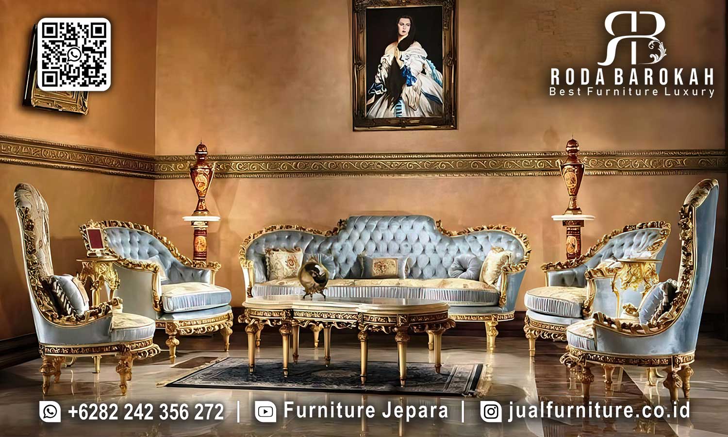Sofa Tamu Mewah Klasik Mantova Kesan Prestisius STM-945