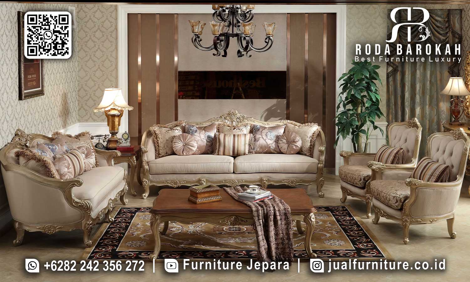 Sofa Tamu Mewah Klasik Versailles Nyaman Digunakan STM-972