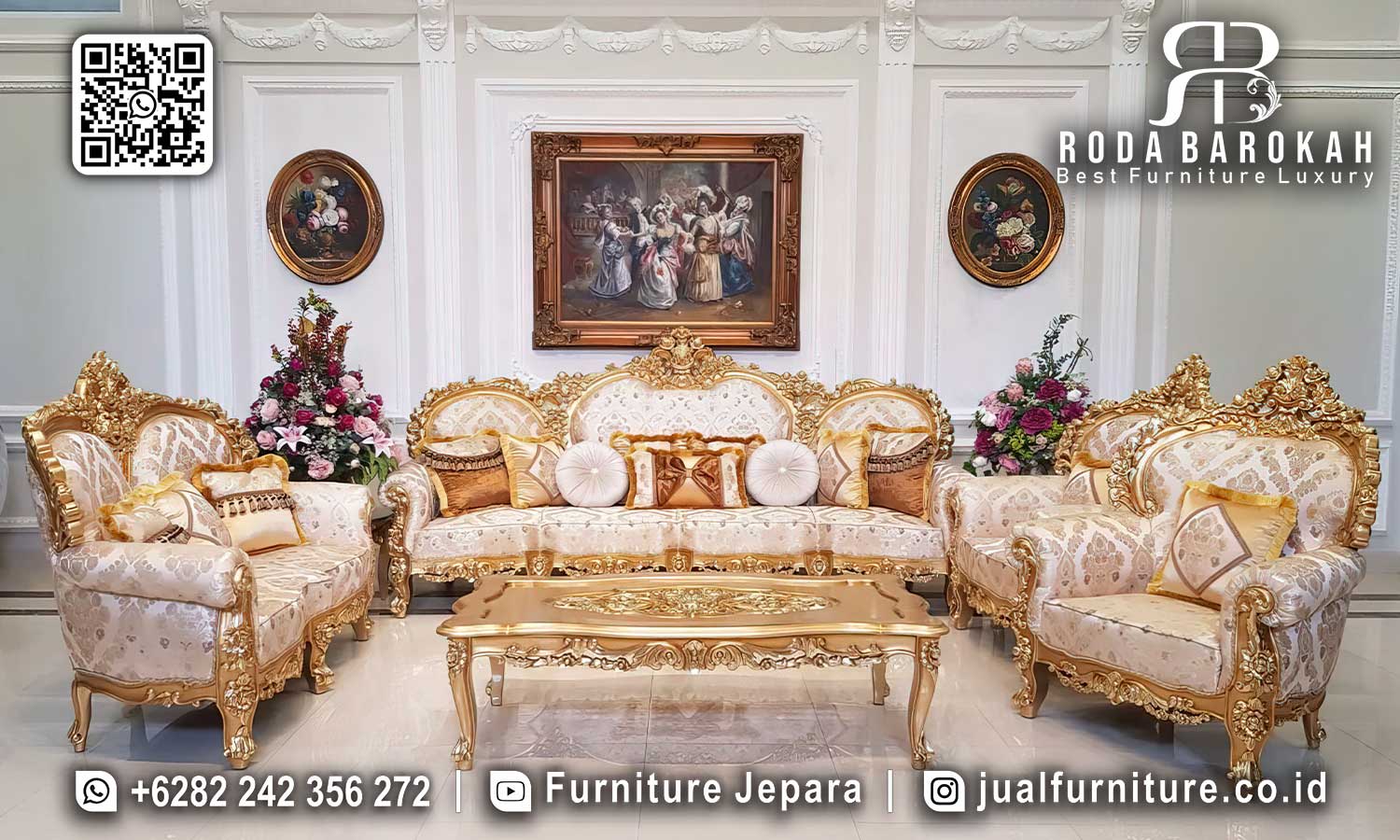 Sofa Tamu Ukir Jepara Mewah Dubrovnik Nuansa Antik STM-976
