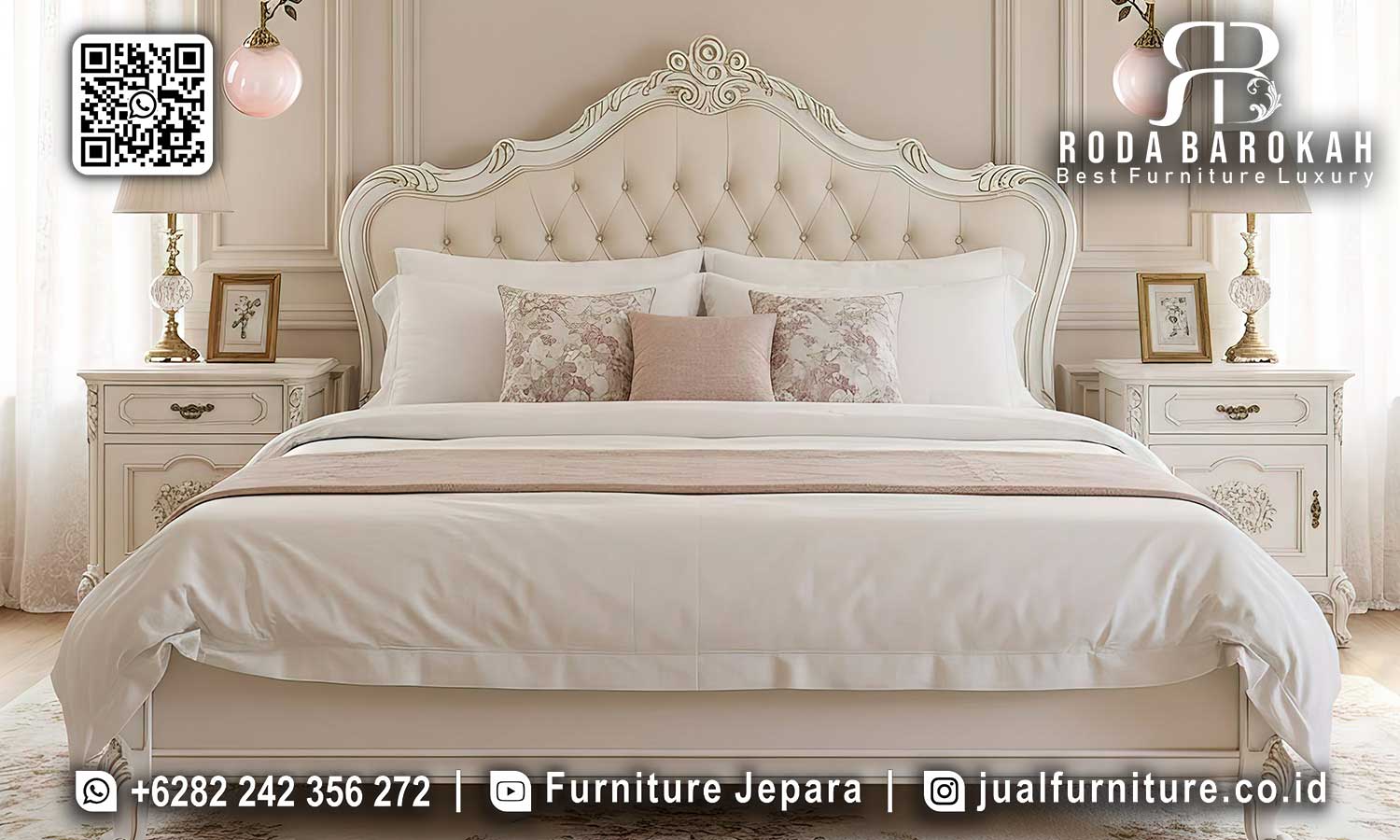 Tempat Tidur Klasik Modern Viennese Ornamen Elegan STT-567